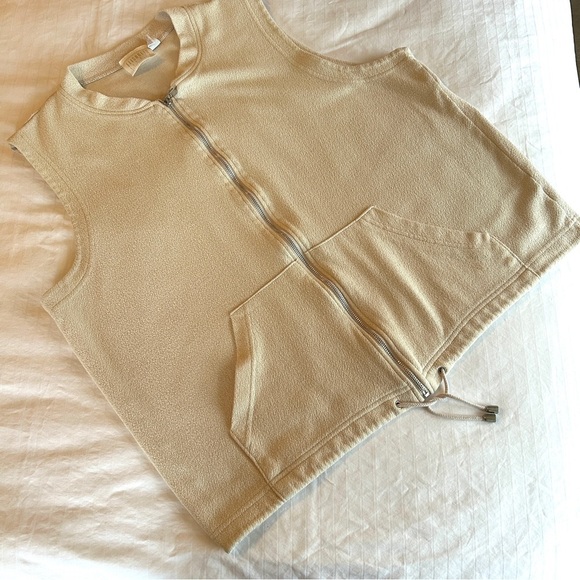 Vintage Zip-Up Vest Cream Light Beige Front Pockets Liz Claiborne Plus size 2X - Picture 9 of 13
